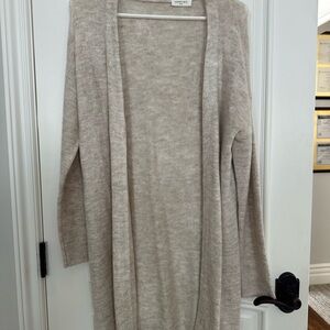 Women's Beige Open Front Sweater